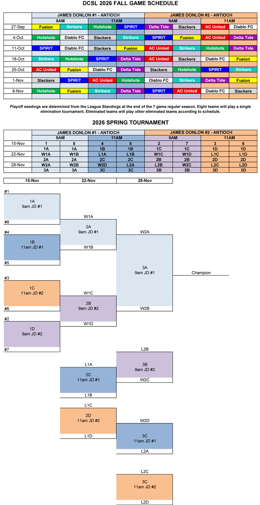Schedule for DCSL